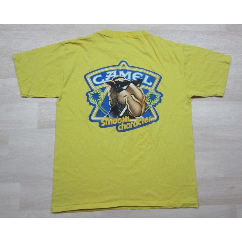 Vintage 80s Camel Pocket T-Shirt (XL) Joe Camel Smooth Character Single Stitch